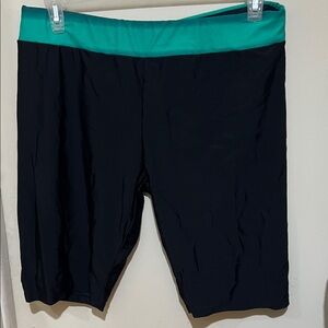 Women's Black and Green  Swim Shorts